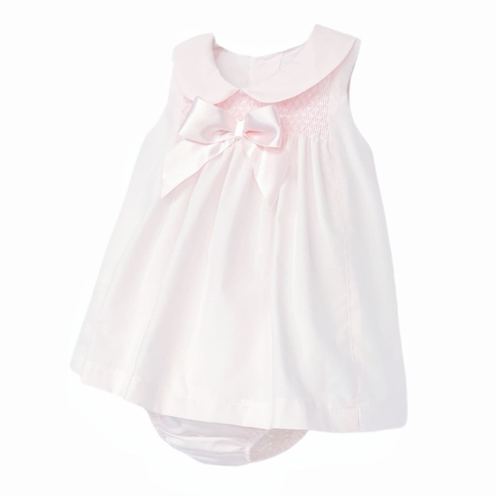 *SALE* Baby Girl Pink Cotton Smocked Dress with Pants "MYD25009"