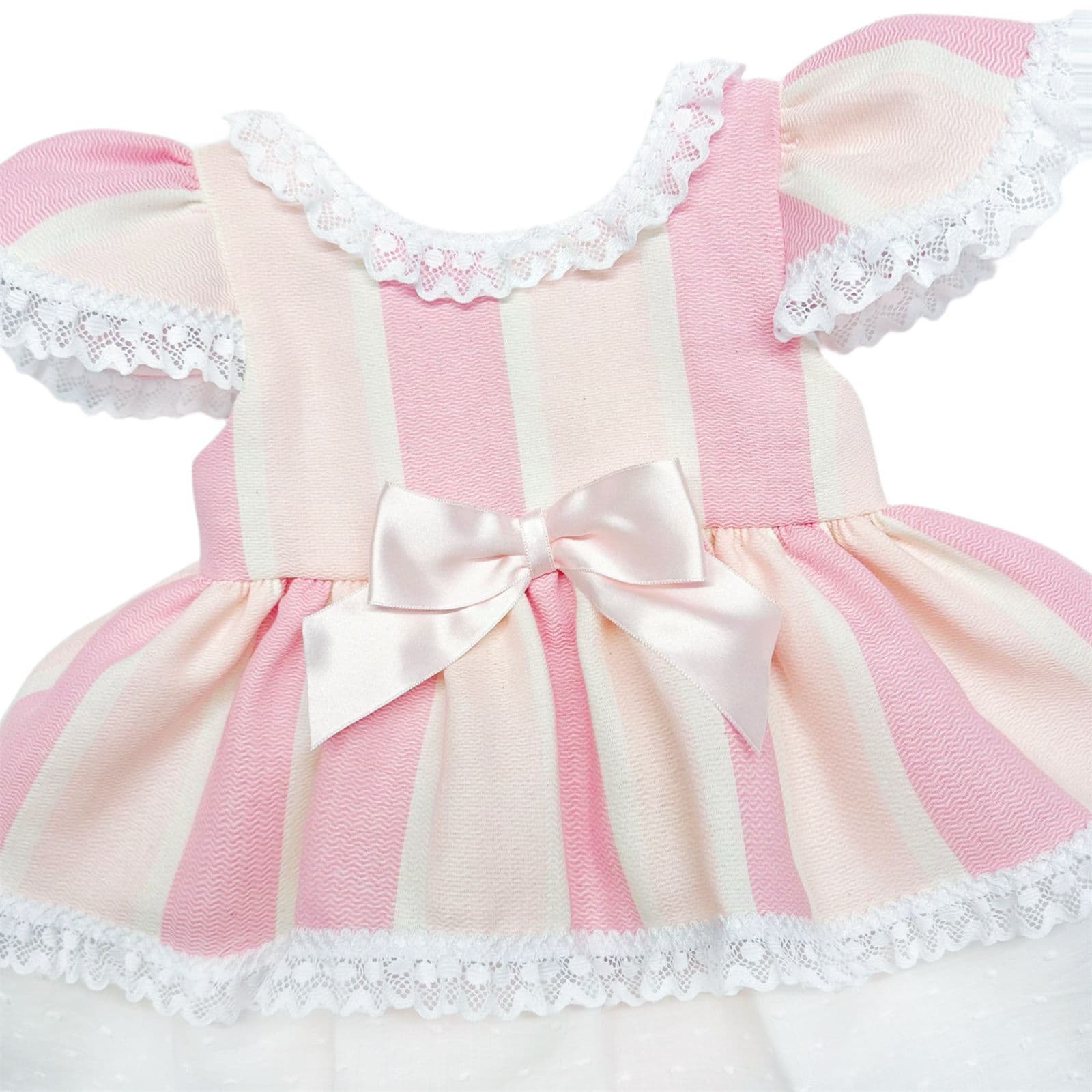 *SALE* Baby Girl Pink&Cream Puff Dress with Pants "MYD2467"