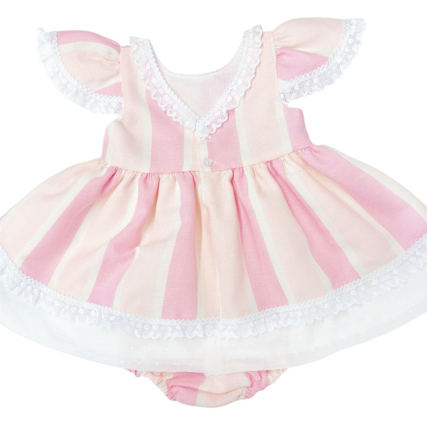 *SALE* Baby Girl Pink&Cream Puff Dress with Pants "MYD2467"