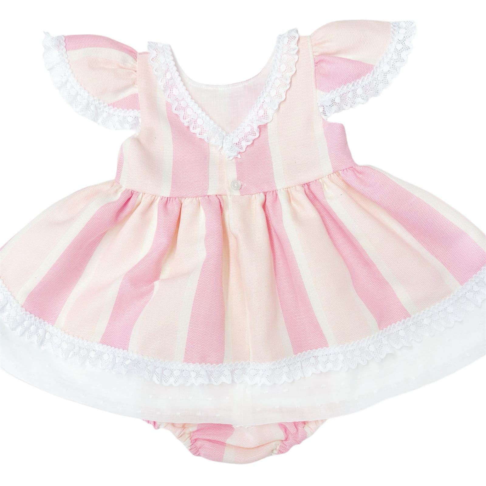 *SALE* Baby Girl Pink&Cream Puff Dress with Pants "MYD2467"