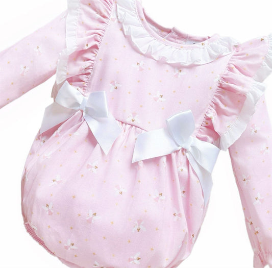 *SALE* Baby Girl Pink Fairy Frilly Shoulder Romper "MYD25220"