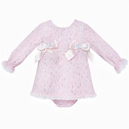 *SALE* Baby Girl Pink Floral A Line Cotton Dress with Pants "MYD25223"