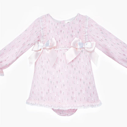 *SALE* Baby Girl Pink Floral A Line Cotton Dress with Pants "MYD25223"