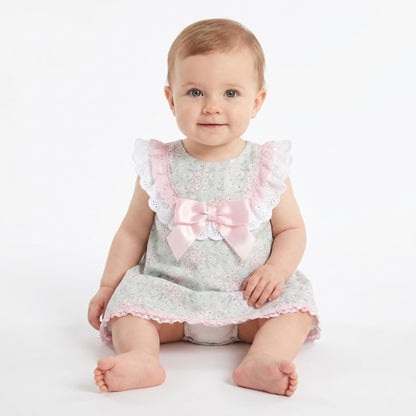 *SALE* Baby Girl Pink Floral Dress with Pants "MYD2304"
