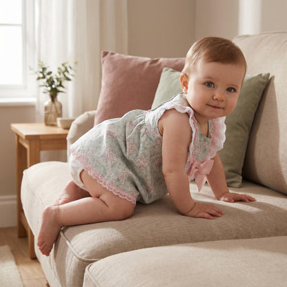 *SALE* Baby Girl Pink Floral Dress with Pants "MYD2304"