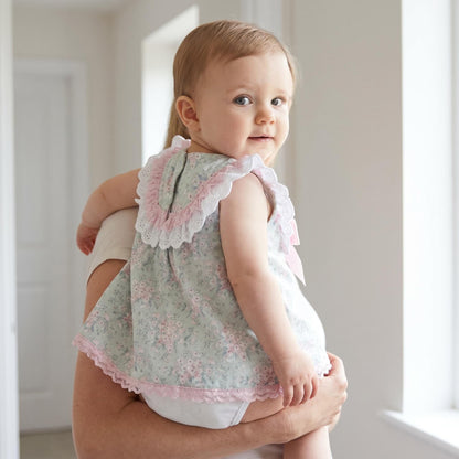 *SALE* Baby Girl Pink Floral Dress with Pants "MYD2304"