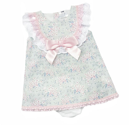 *SALE* Baby Girl Pink Floral Dress with Pants "MYD2304"