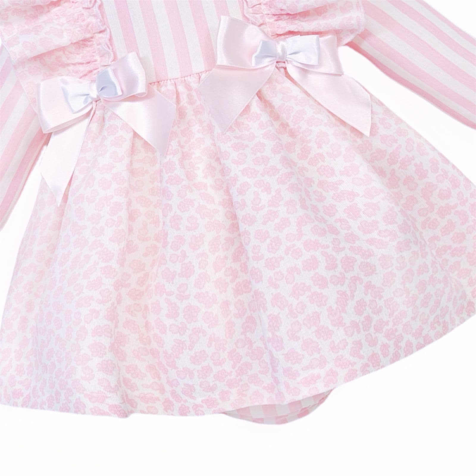 *SALE* Baby Girl Pink Floral Frilly Shoulder Puff Dress with Pants "MYDB2476"