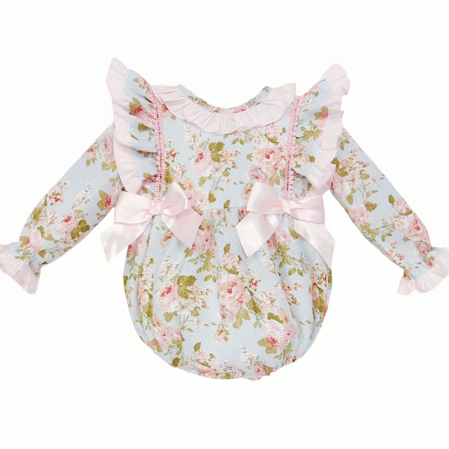 *SALE* Baby Girl Pink Floral Frilly Shoulder Romper "MYDC2469"