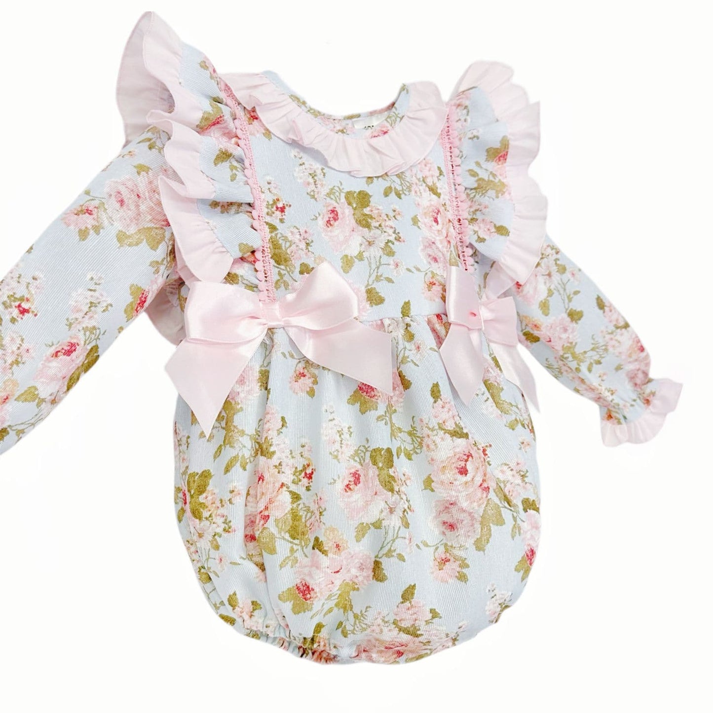 *SALE* Baby Girl Pink Floral Frilly Shoulder Romper "MYDC2469"
