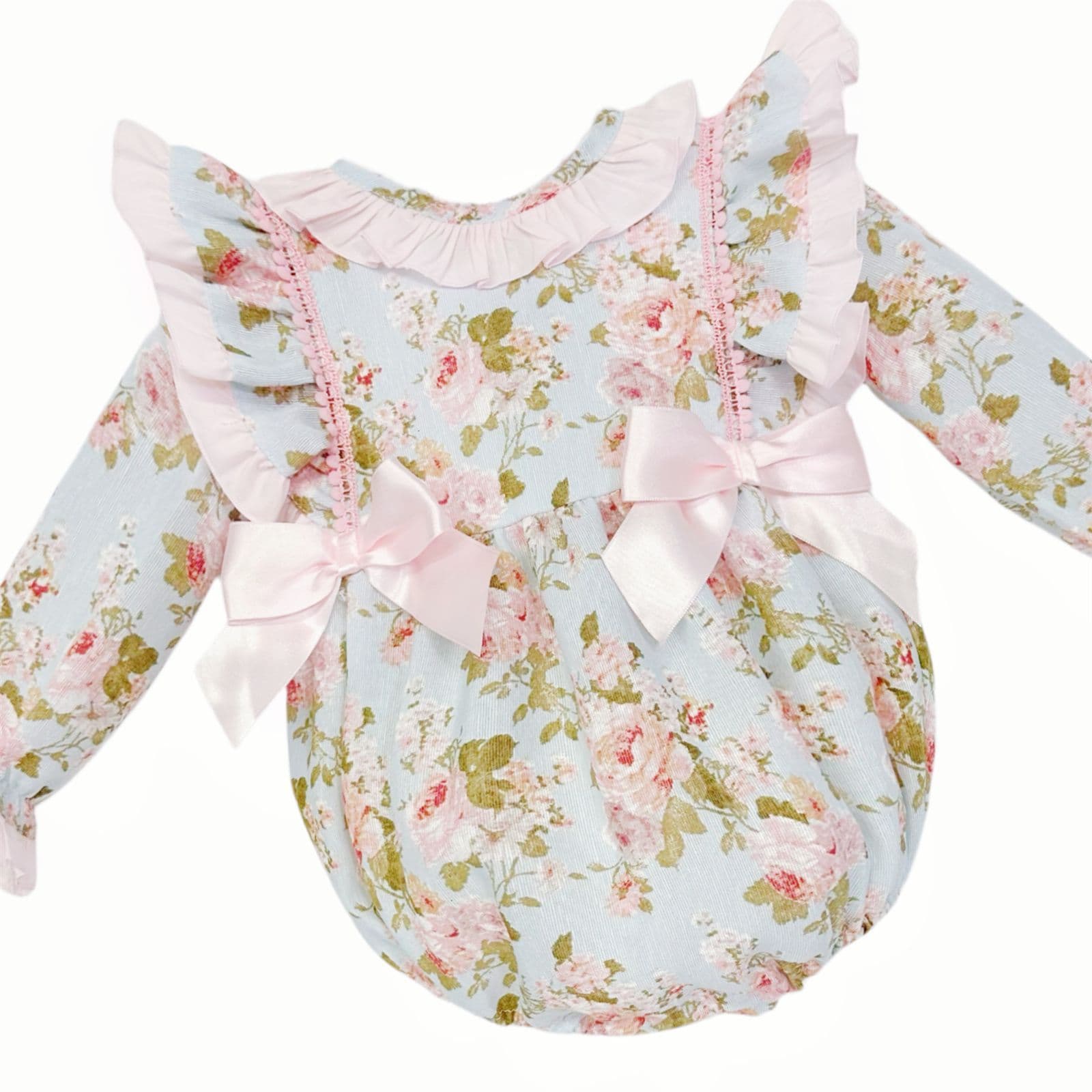 *SALE* Baby Girl Pink Floral Frilly Shoulder Romper "MYDC2469"