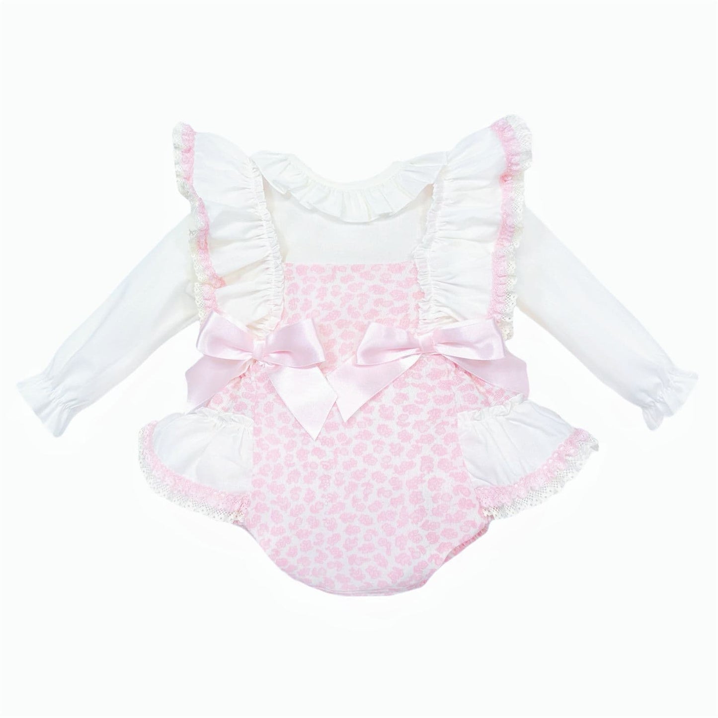 *SALE* Baby Girl Pink Floral Frilly Shoulder Romper with Shirt "MYDC2456"