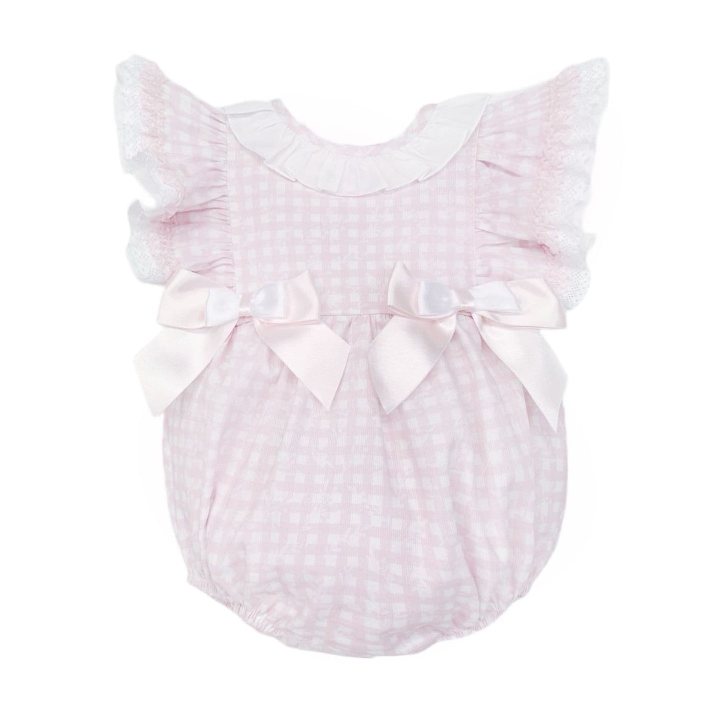 *SALE* Baby Girl Pink Floral Print Frilly Shoulder Romper "MYD25034"
