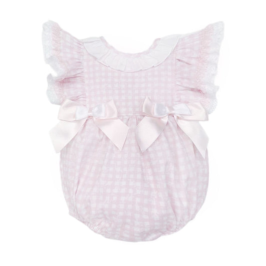 *SALE* Baby Girl Pink Floral Print Frilly Shoulder Romper "MYD25034"