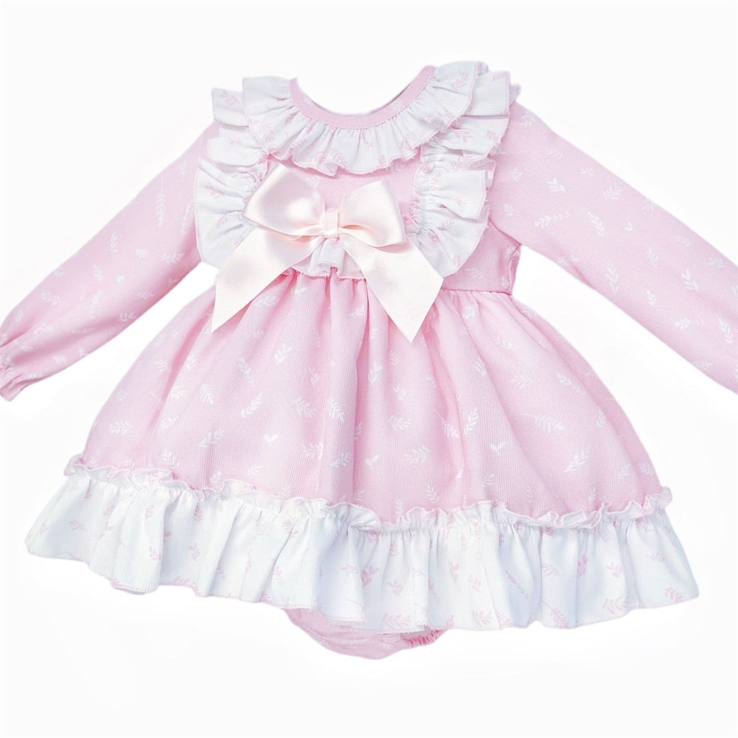 *SALE* Baby Girl Pink Floral Print Puff Ball Dress with Pants "MYD25205"
