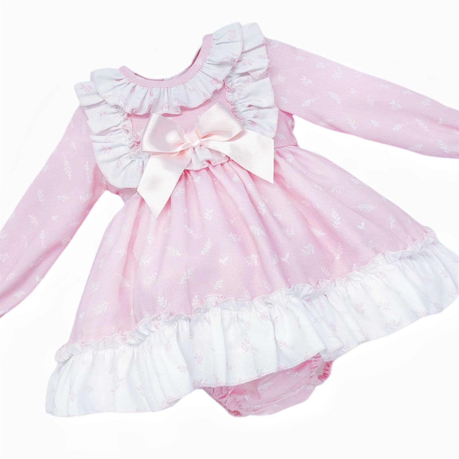 *SALE* Baby Girl Pink Floral Print Puff Ball Dress with Pants "MYD25205"