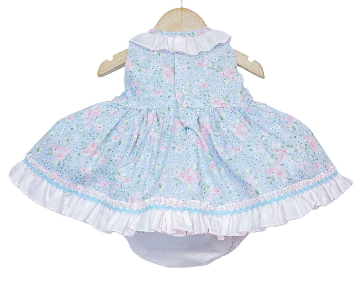*SALE* Baby Girl Pink Floral Puff Dress with Pants Satin Bows "MYD2218P"