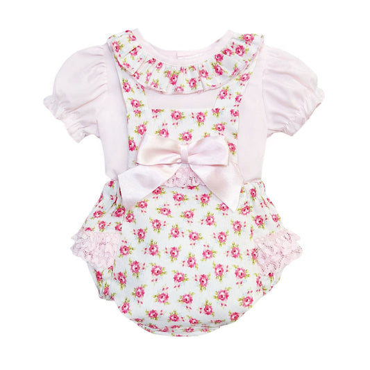 *SALE* Baby Girl Pink Floral Romper with Shirt "MYD2453"