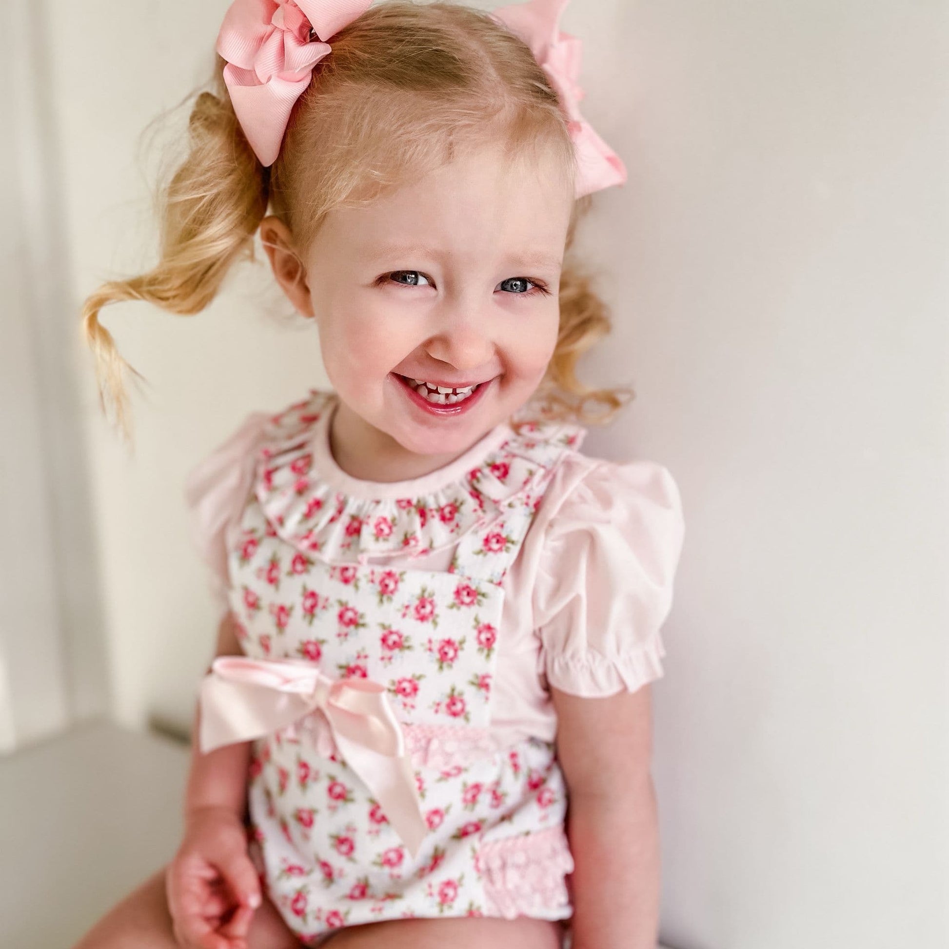 *SALE* Baby Girl Pink Floral Romper with Shirt "MYD2453"