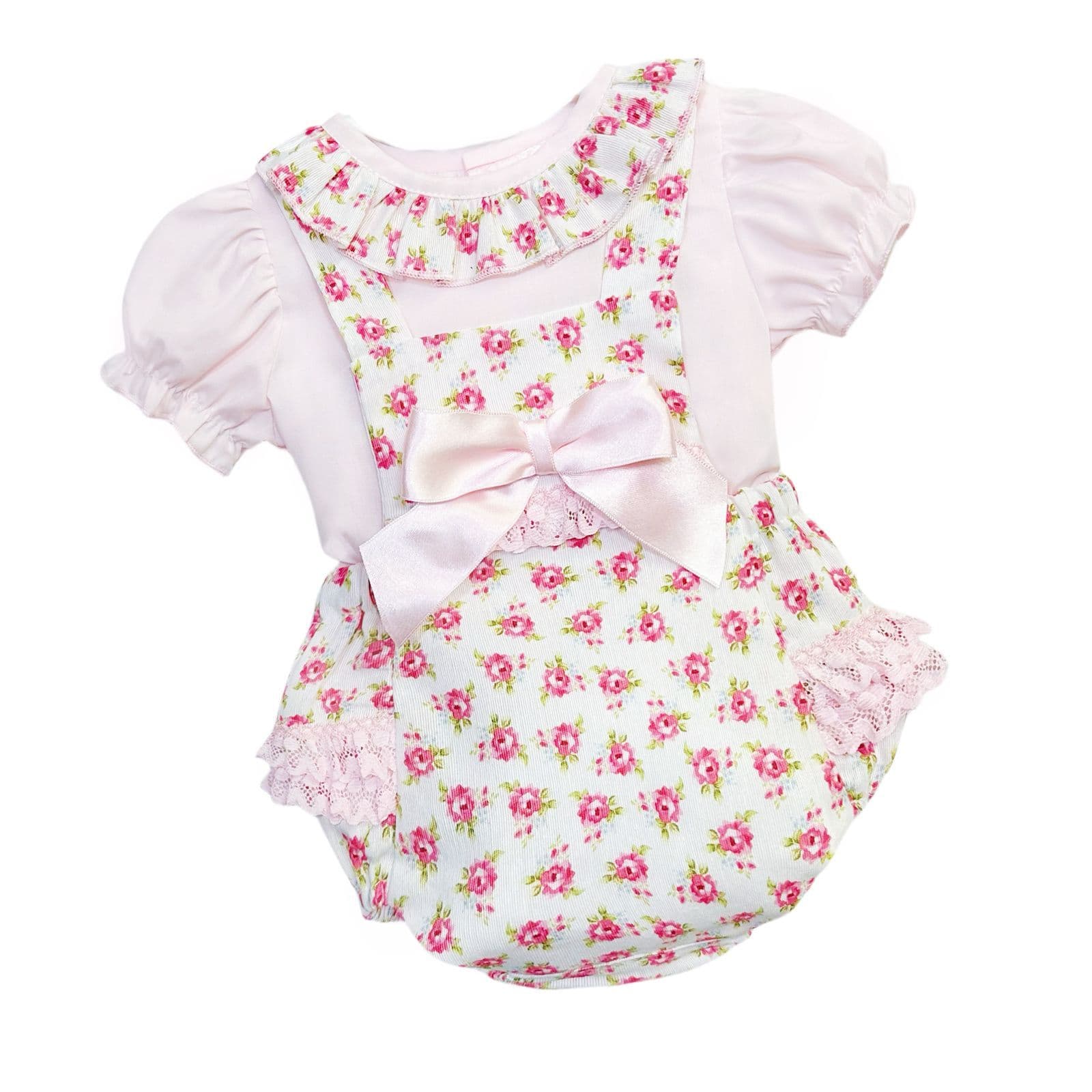 *SALE* Baby Girl Pink Floral Romper with Shirt "MYD2453"