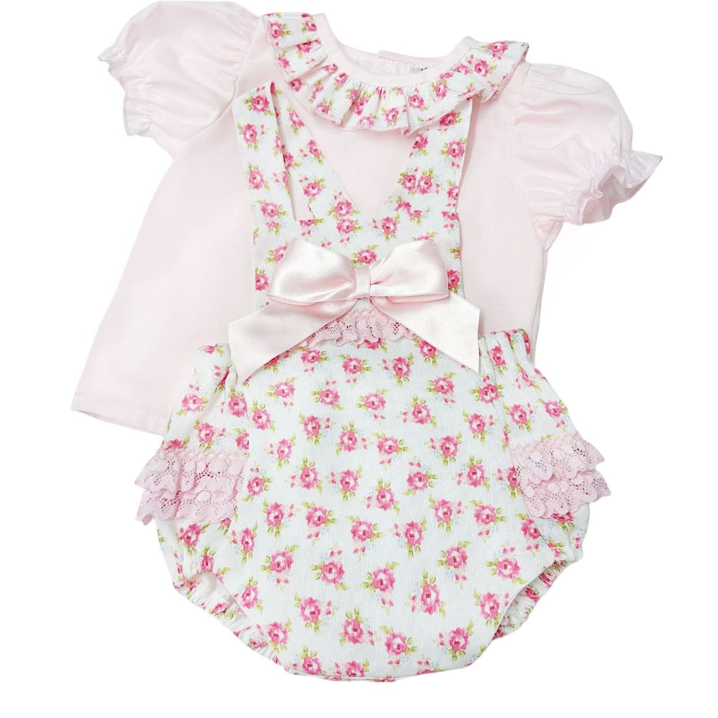 *SALE* Baby Girl Pink Floral Romper with Shirt "MYD2453"