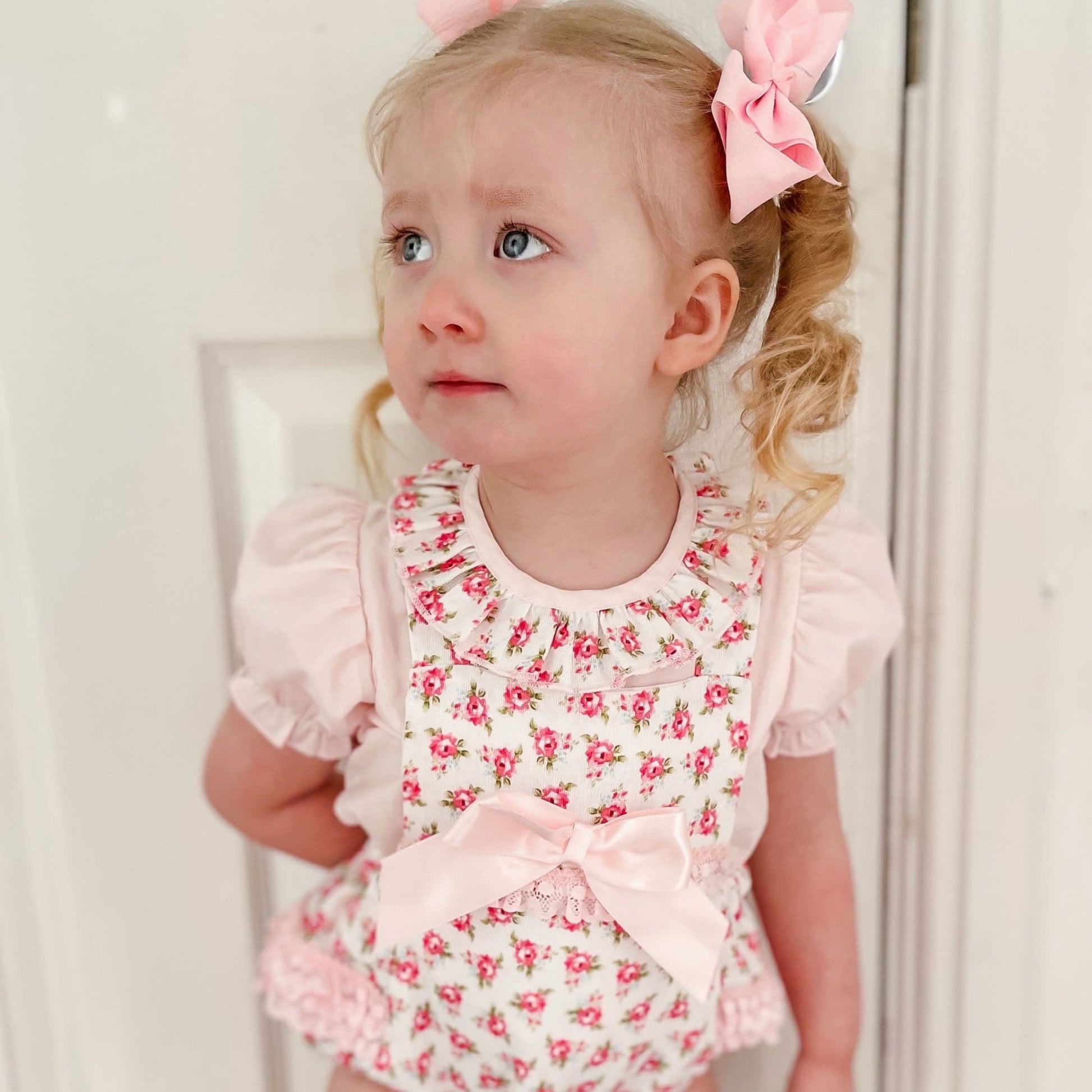 *SALE* Baby Girl Pink Floral Romper with Shirt "MYD2453"