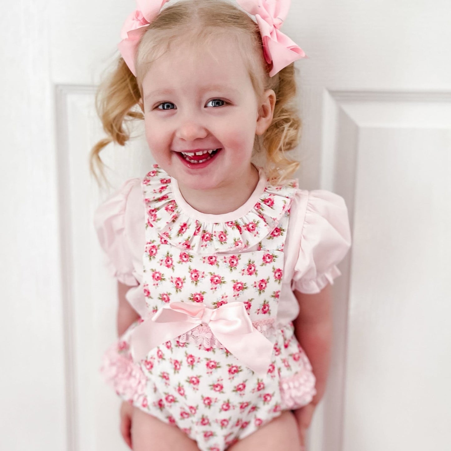 *SALE* Baby Girl Pink Floral Romper with Shirt "MYD2453"
