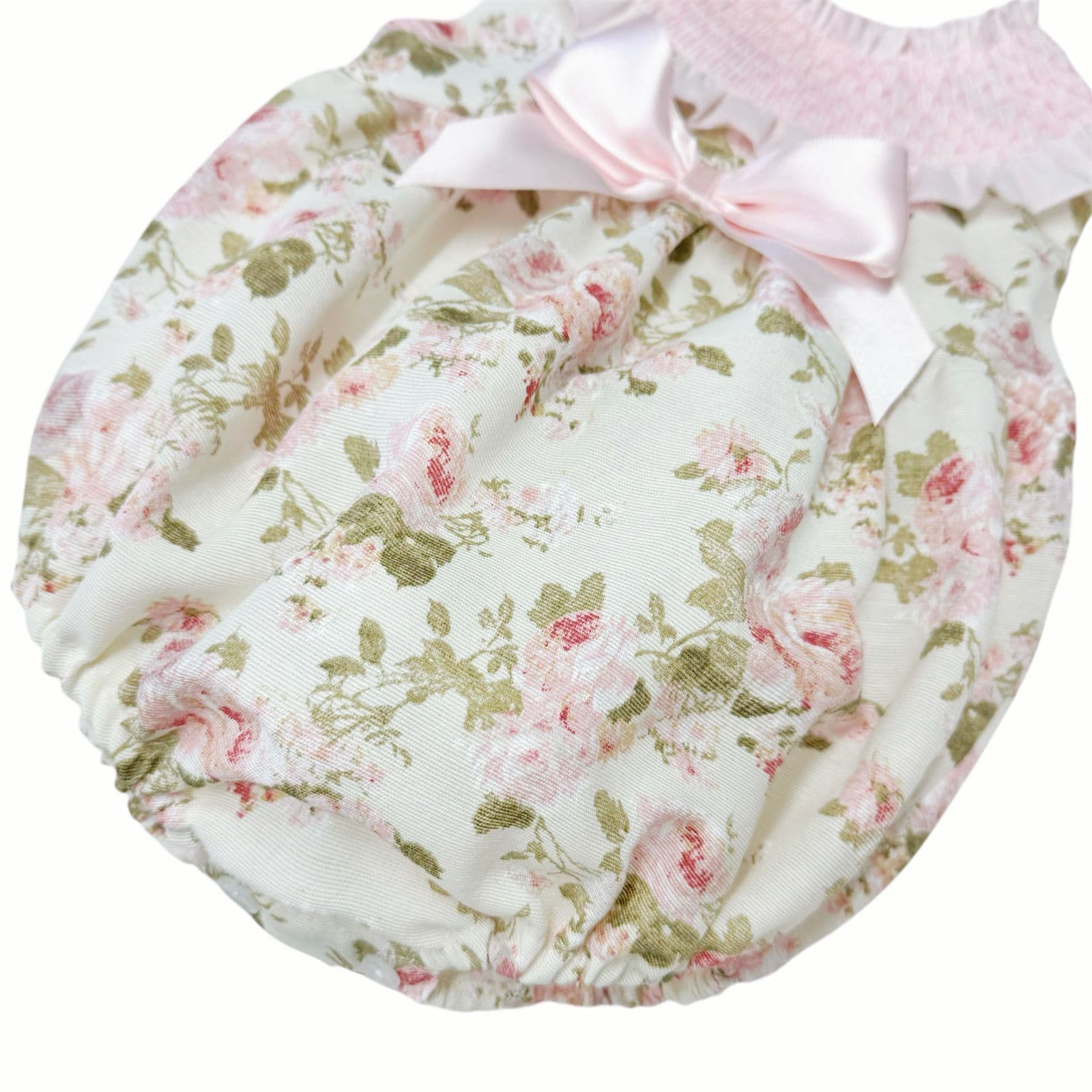 *SALE* Baby Girl Pink Floral Smocked Collar Romper "MYD2475"