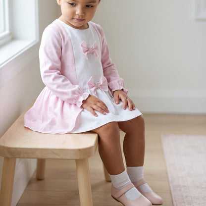 SALE" Baby Girl Pink Flower Print Dress with Pants "MYD25228