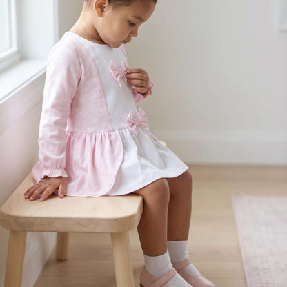 SALE" Baby Girl Pink Flower Print Dress with Pants "MYD25228