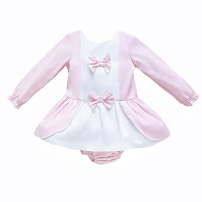 SALE" Baby Girl Pink Flower Print Dress with Pants "MYD25228