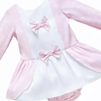 SALE" Baby Girl Pink Flower Print Dress with Pants "MYD25228