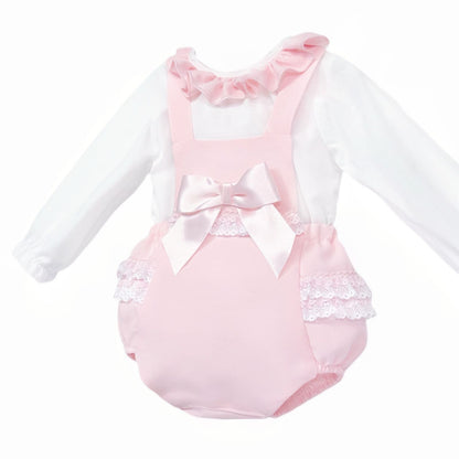 *SALE* Baby Girl Pink Frilly Back Romper with Shirt "MYDC2457"