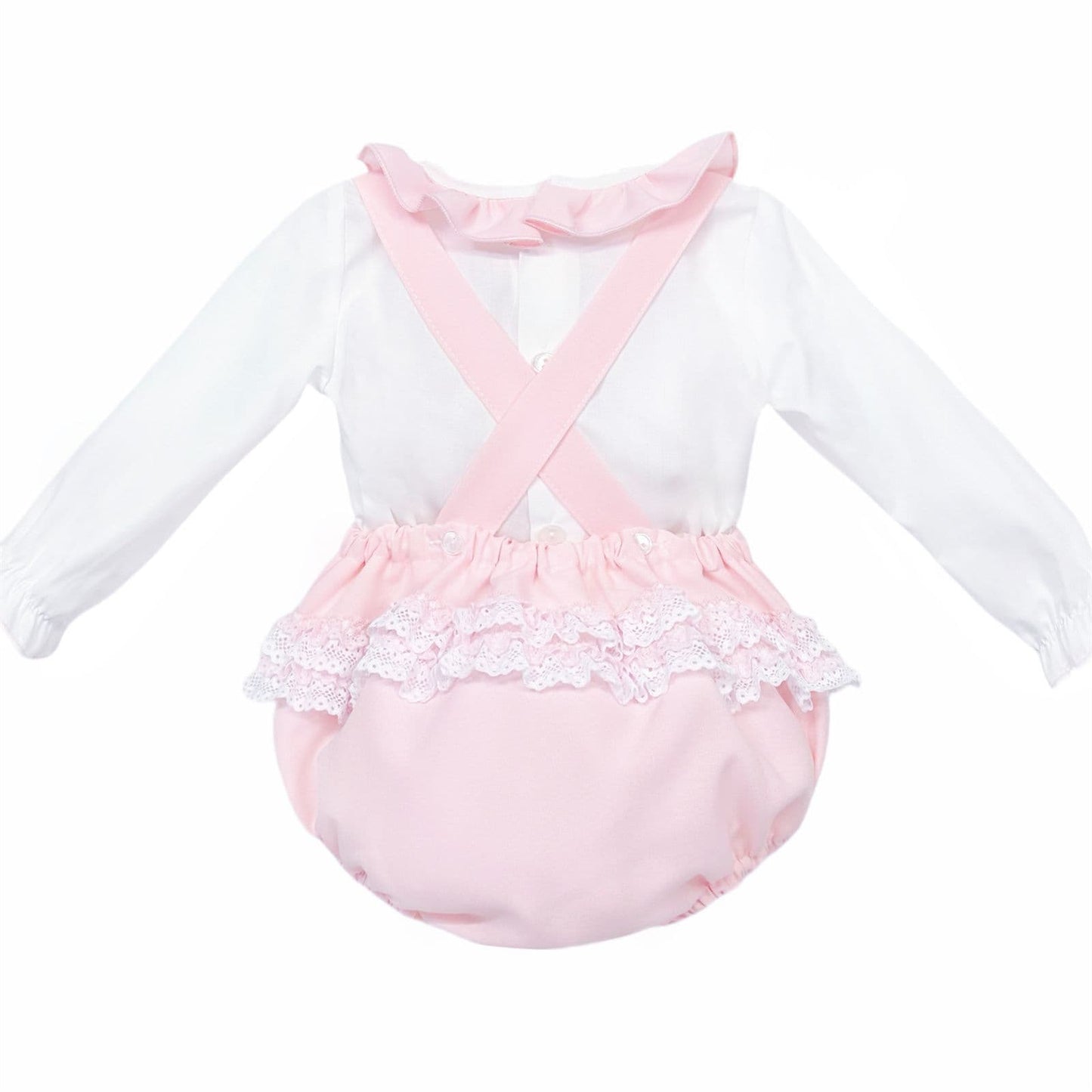 *SALE* Baby Girl Pink Frilly Back Romper with Shirt "MYDC2457"