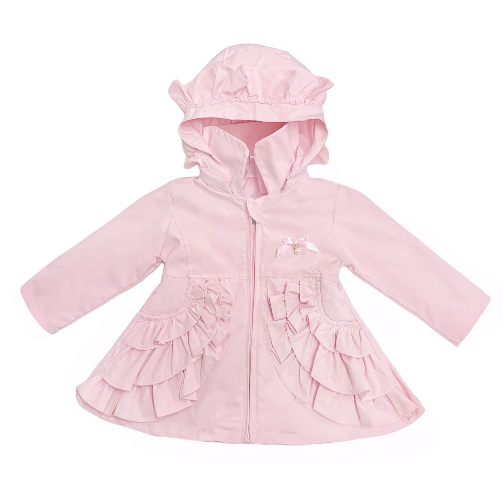 *SALE* Baby Girl Pink Frilly Summer Jacket with Hood "MYD465P"
