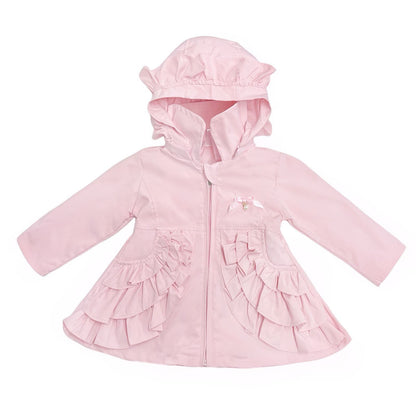 *SALE* Baby Girl Pink Frilly Summer Jacket with Hood "MYD465P"