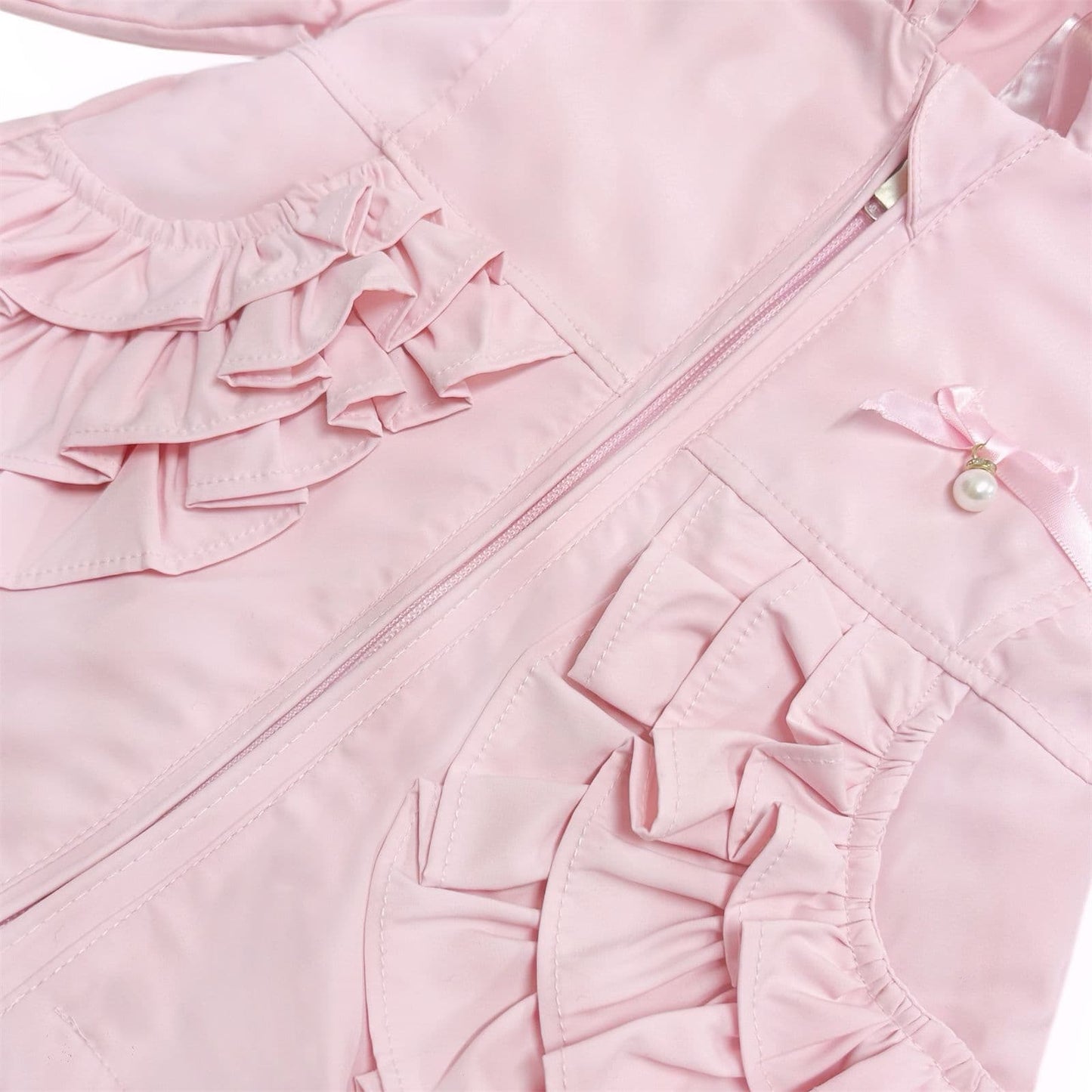 *SALE* Baby Girl Pink Frilly Summer Jacket with Hood "MYD465P"