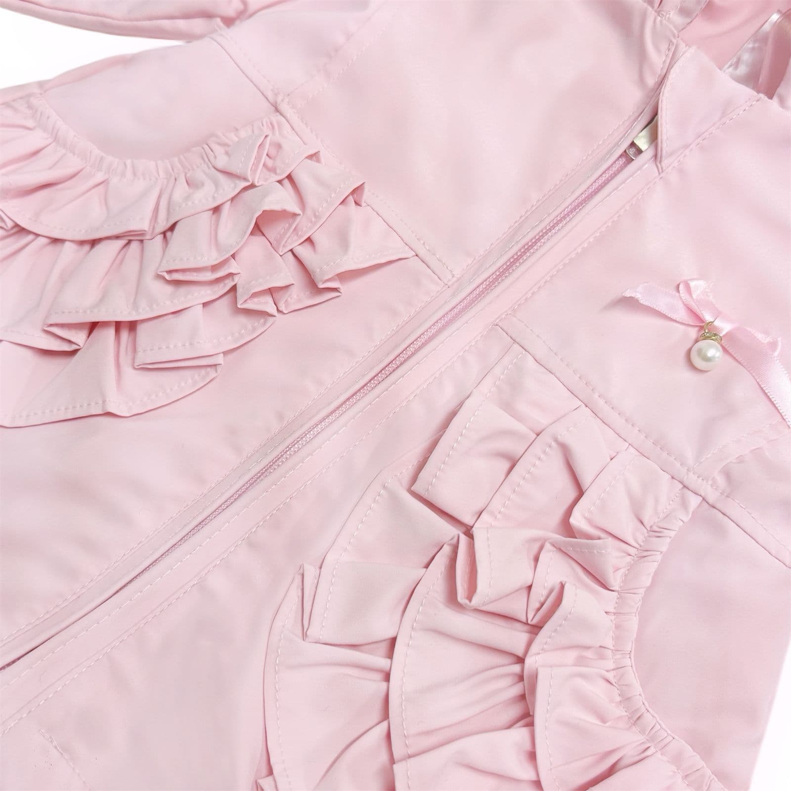 *SALE* Baby Girl Pink Frilly Summer Jacket with Hood "MYD465P"