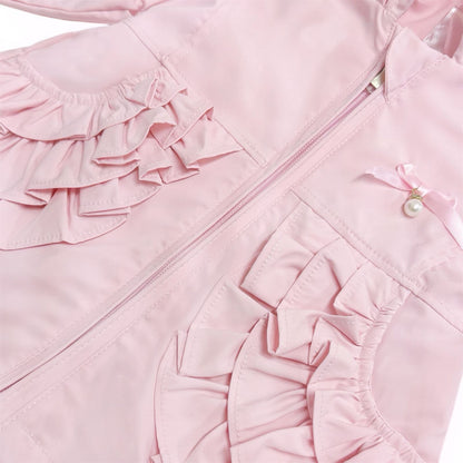 *SALE* Baby Girl Pink Frilly Summer Jacket with Hood "MYD465P"