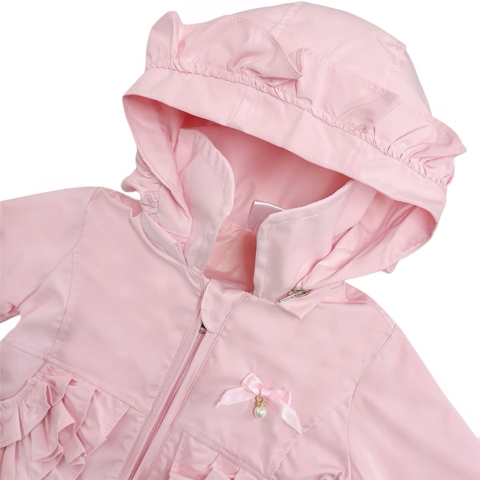 *SALE* Baby Girl Pink Frilly Summer Jacket with Hood "MYD465P"