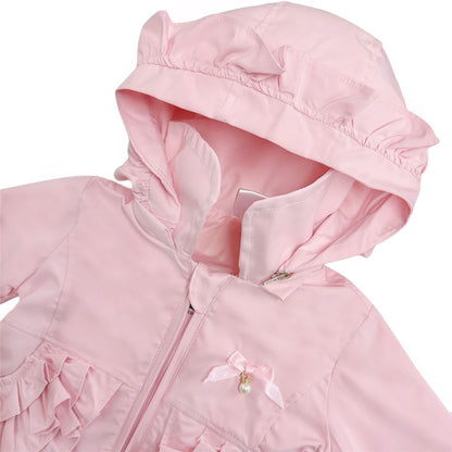 *SALE* Baby Girl Pink Frilly Summer Jacket with Hood "MYD465P"