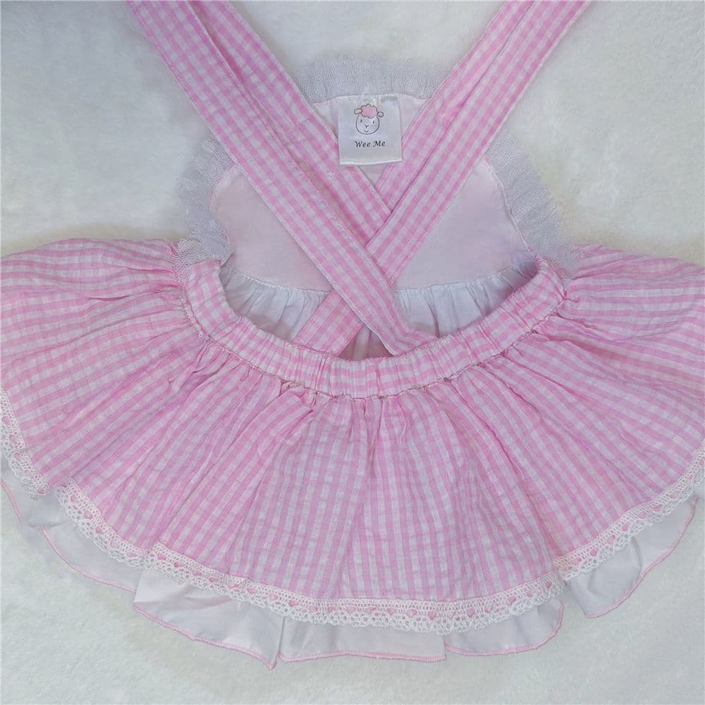 *SALE* Baby Girl Pink Gingham Pinafore with Shirt "2365"