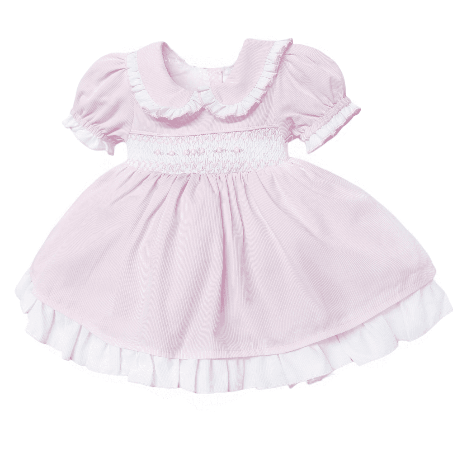 *SALE* Baby Girl Pink Hand Smocked Puff Ball Dress "2402 Pink"