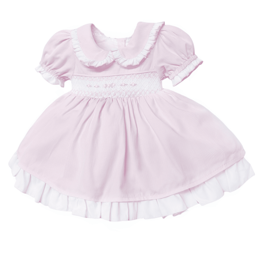 *SALE* Baby Girl Pink Hand Smocked Puff Ball Dress "2402 Pink"