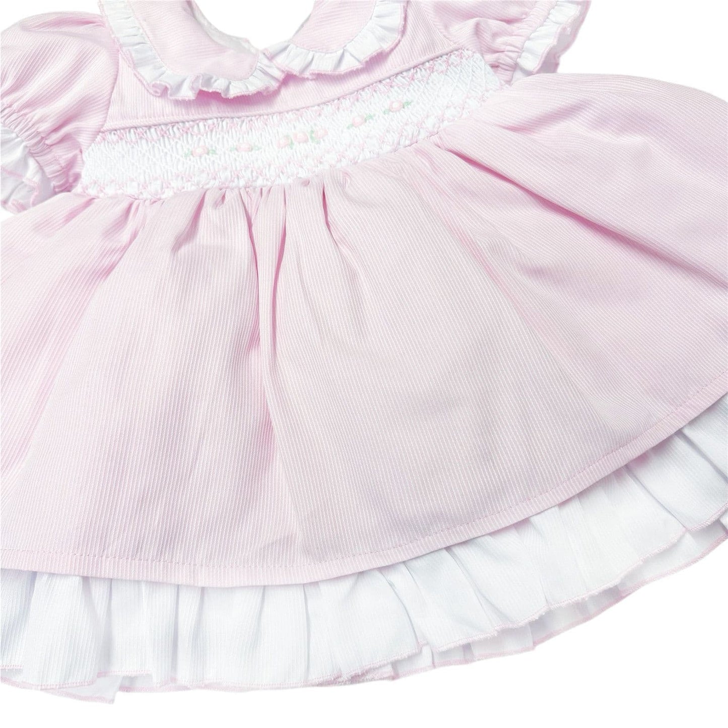 *SALE* Baby Girl Pink Hand Smocked Puff Ball Dress "2402 Pink"