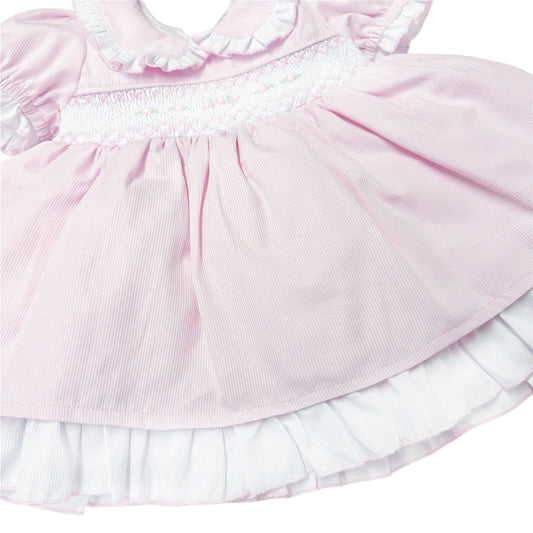 *SALE* Baby Girl Pink Hand Smocked Puff Ball Dress "2402 Pink"