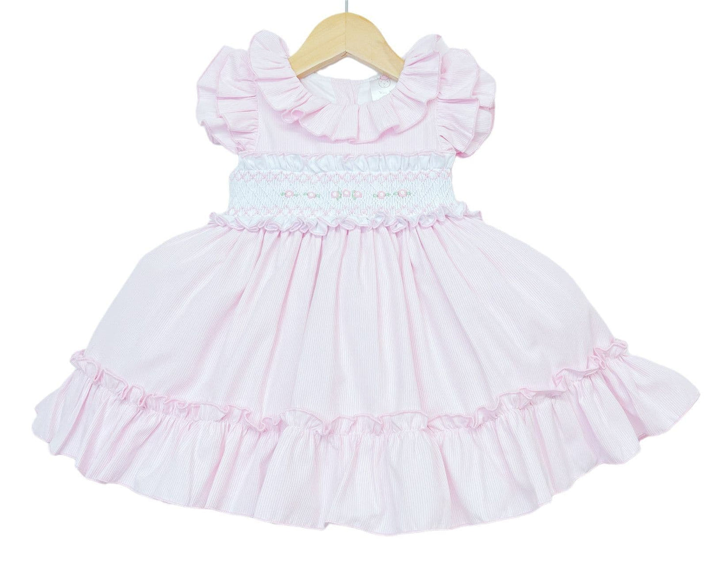 *SALE* Baby Girl Pink Hand Smocked Puff Ball Dress "2512 Pink"