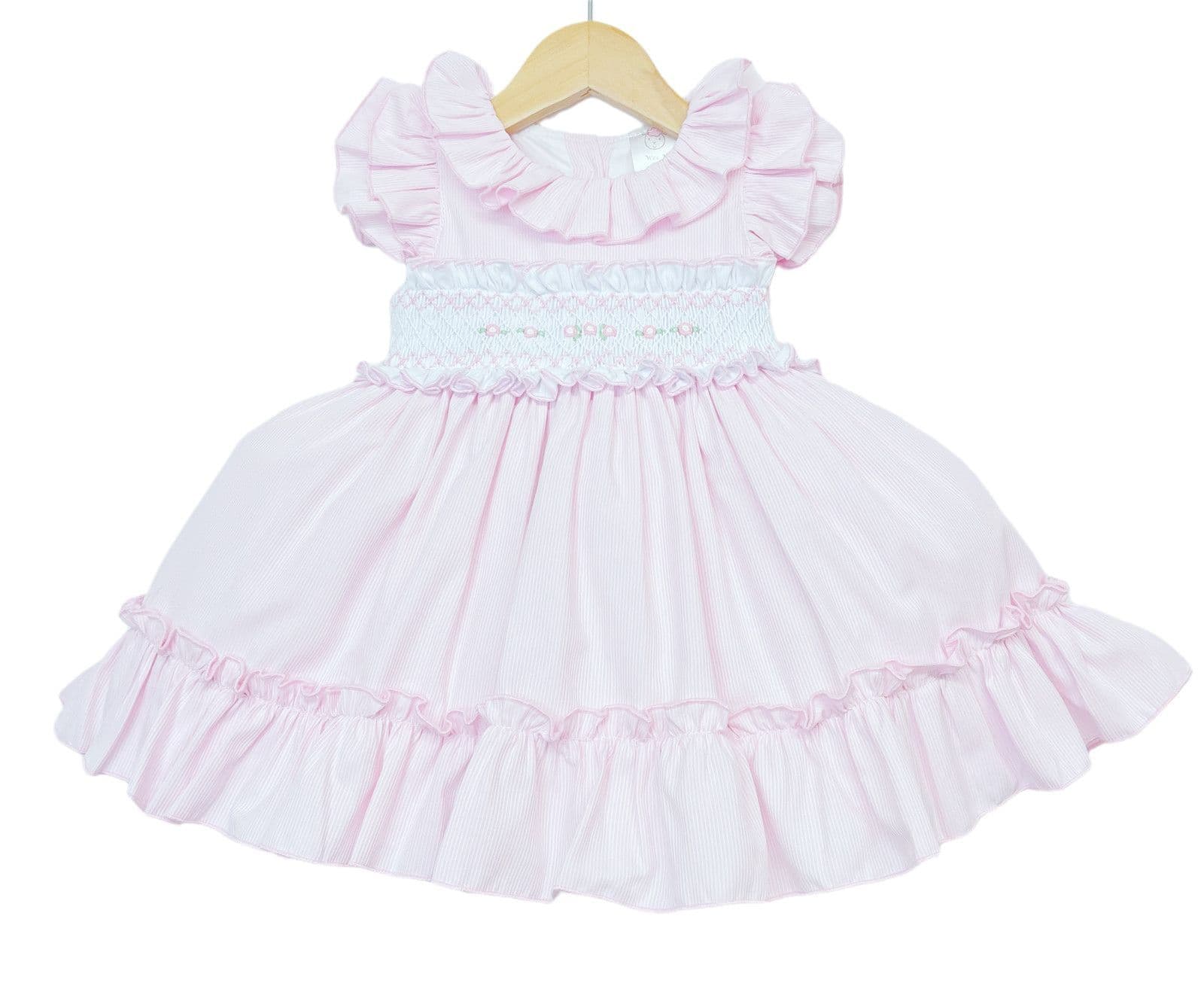 *SALE* Baby Girl Pink Hand Smocked Puff Ball Dress "2512 Pink"