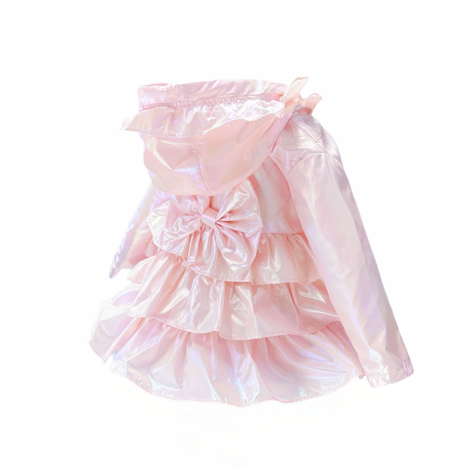 *SALE* Baby Girl Pink Iridescent Frilly Summer Jacket with Hood "MYD463P"