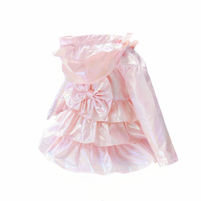 *SALE* Baby Girl Pink Iridescent Frilly Summer Jacket with Hood "MYD463P"